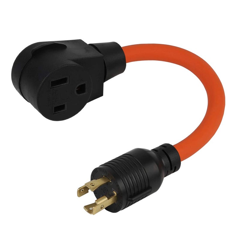 acbroad 50CM(1.5FT) Nema L14-30P to 6-50R Heavy Duty # AWG10 STW 30 Amp Plug to 50 Amp (Welder) Socket Adapter Cable, Adapter Cord 30A Generator L14-30P to Welder 6-50R 50A, Welding Adapter 6-50, 250V - Image 1